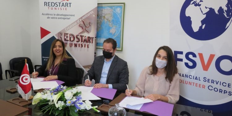 RedStart Tunisie et Damya signent un partenariat avec Financial Services Volunteer Corps